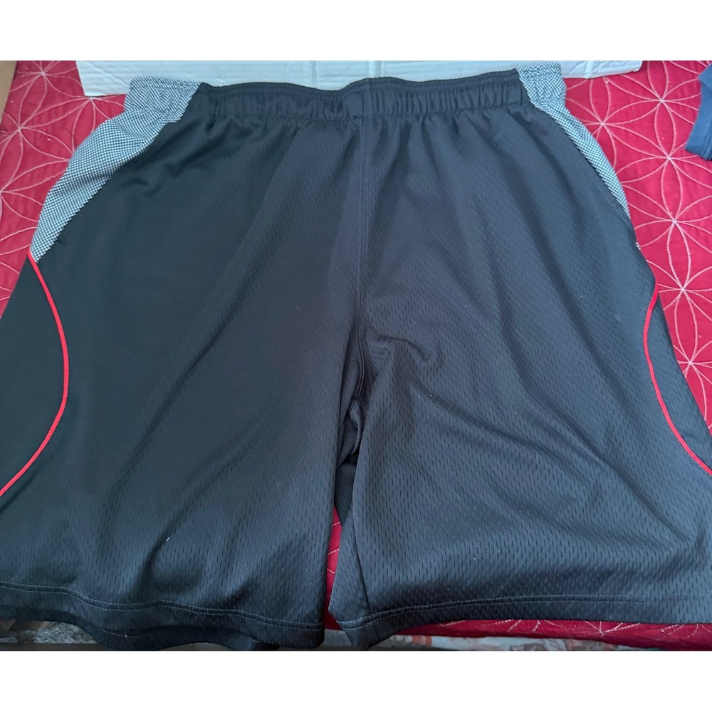 AND1 Mens Basketball Shorts Black Grey Red Mesh Athletic Gym XL ANM212SH10